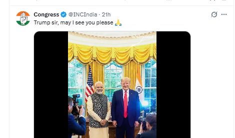 Screengrab of Congress post on Modi (X/ @INCIndia)